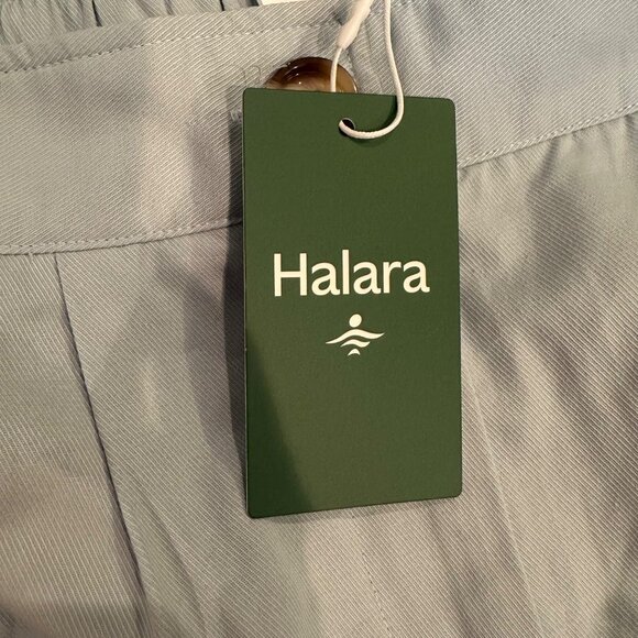 High-Waisted Light Blue Cotton Jogger Pants With Elastic Cuffs By Halara Small - Picture 7 of 8